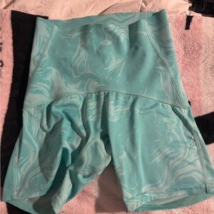 Gymshark Aqua Marble High-Waist Bike Shorts